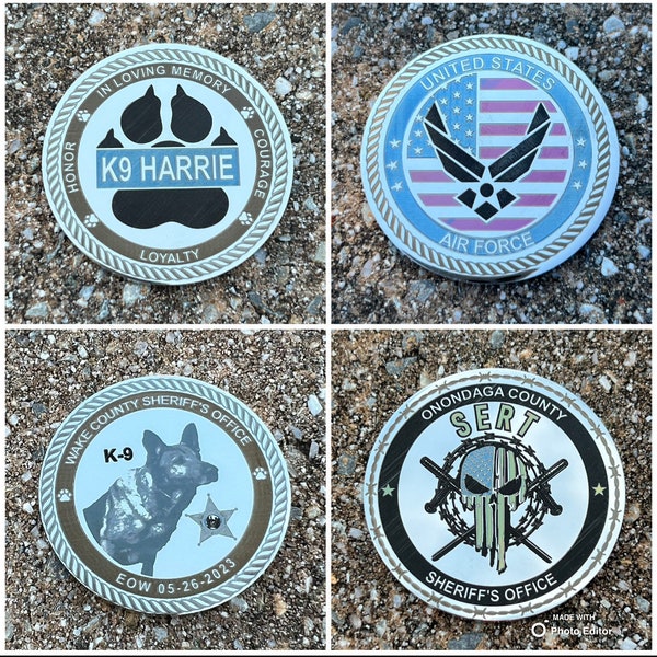 Custom Stainless Steel 2” (50mm) Challenge Coin for Police Military EMS Fire or any Special Occasion