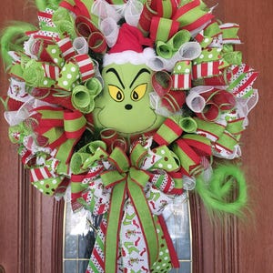 Couronne De Noël 40 * 50cm Couronne De Porte De Noël Décoration De Couronne De Noël Décoration De Couronne Comment The Grinch A Volé La Couronne De Noël Porte En Toile De