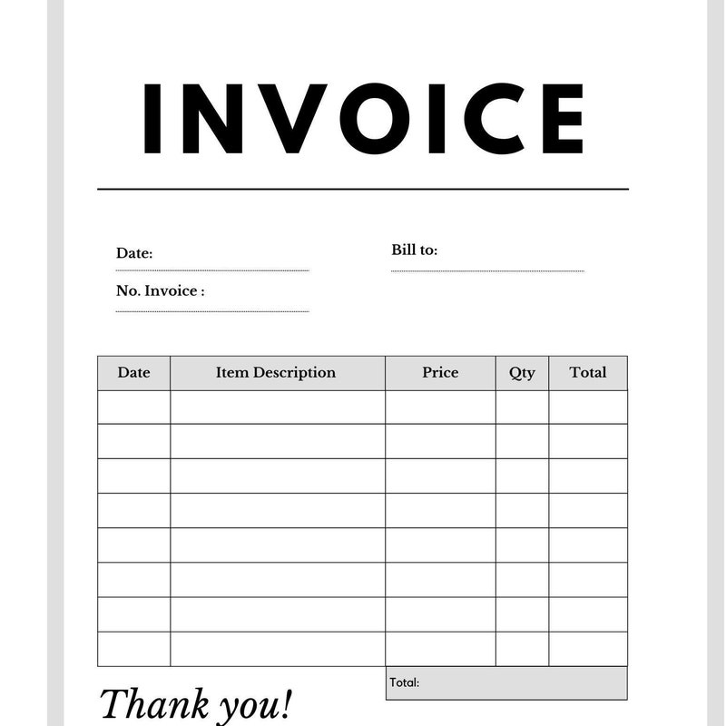 Free Receipt to Print Etsy Free Receipt to Print Etsy