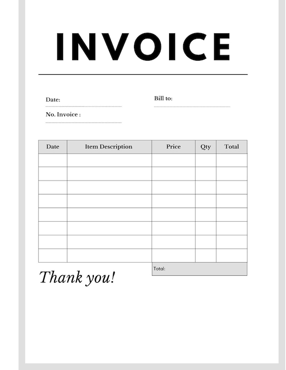 Simple Printable Invoice