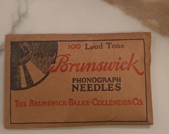 Vintage Brunswick Record Needles : 100 Loud Tone Needles NOS