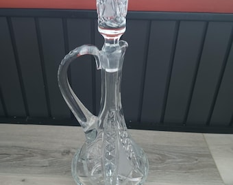 Antique Cut Lead Chrystal Decanter Karaf With Stopper Beautiful Antique 15.75"height