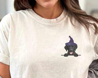Minimalist Labrador Retriever Halloween Shirt, Black Lab Dog Mom Tee, Labrador Spooky Season Dog Dad Crewneck, Retriever Dog Mama Gift