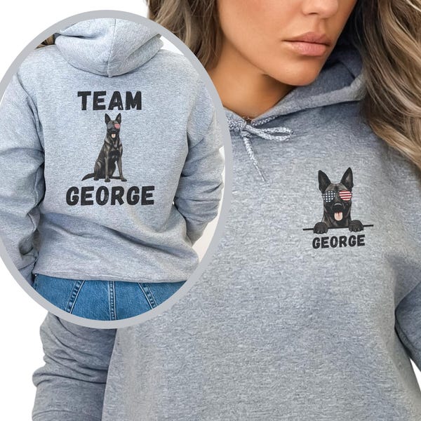 Personalized Belgian Malinois Canine Nose Work Hoodie, Custom Dock Diving Pullover, Agility Gift, FastCAT Dog Sports, Team Working Dog