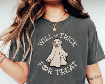 Yellow Labrador Retriever Halloween Ghost Tshirt, Trick For Treat, Spooky Season Comfort Colors Tee, Labrador Dog Dad Shirt, Lab Mom Gift