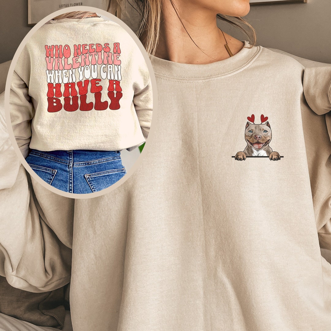 Funny American Bully Anti Valentine Sweater, Pocket Bully Mom Dog ...