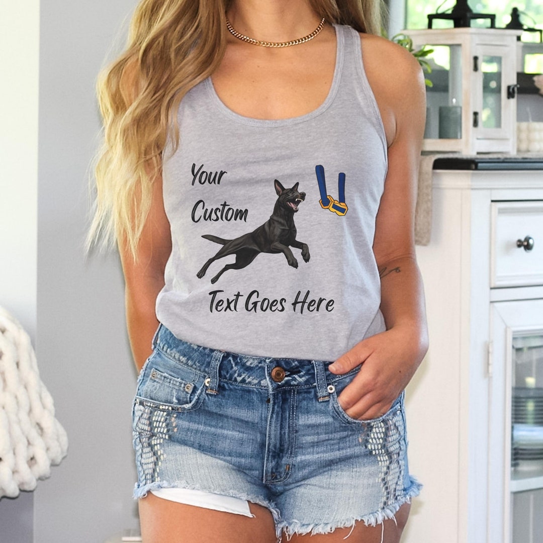 Custom Belgian Malinois Dock Diving Air Retrieve Racerback, Maligator