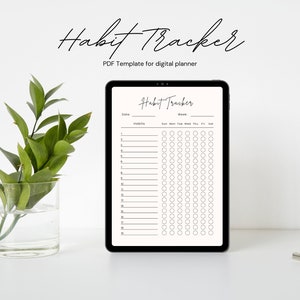 Habit tracker, Weekly Habit tracker
