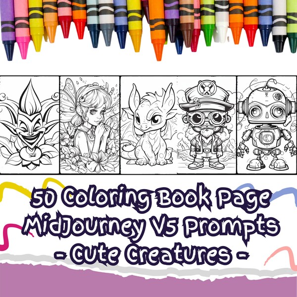 Midjourney prompts for coloring pages Etsy France
