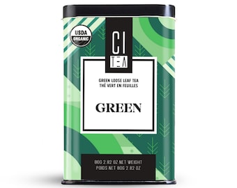 緑茶、オーガニックピュアリーフ緑茶、アイスティー／ホットティー - 80g、2.8オンス - Citea