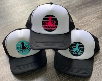 OCTOPUS HAT- trucker hat, summer hat, beach hat, gift