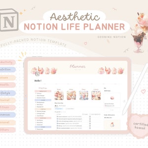 2025 Kawaii Notion Template | Life Planner | Dashboard | Digital Planner | Notion Planner | ADHD | Minimal | Cute