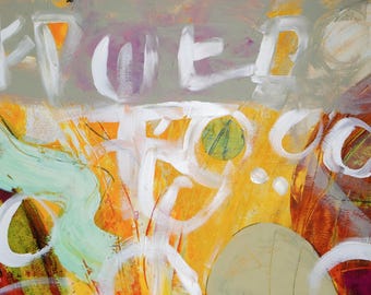 Sirius - abstract acrylic painting in blue/grey