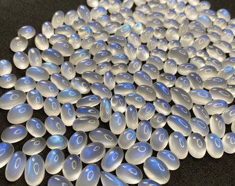 Natural Moonstone From Africa with Beutiful blue fire Milky Moonstone Lot 195pieces Oval shape 722.95CT Moonstone For Making Jewelry M-1