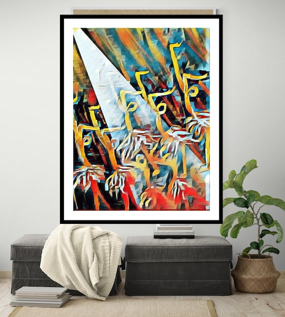 Colorful Abstract baLLeTe group Dance  Modern Figurative Acrylic wall art  poster