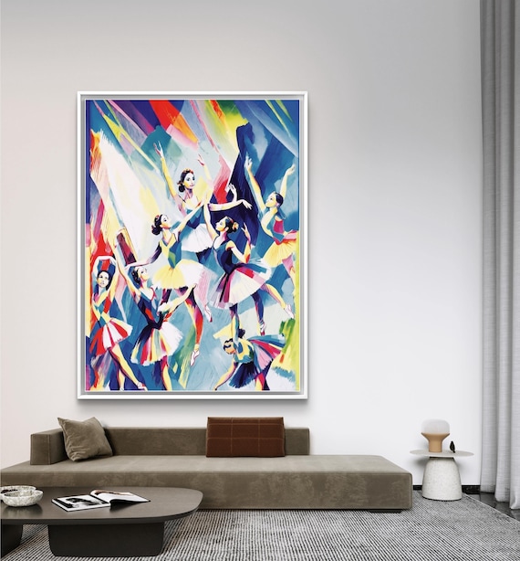 Colorful Abstract baLLeTe group Dance  Modern Figurative Acrylic wall art  poster