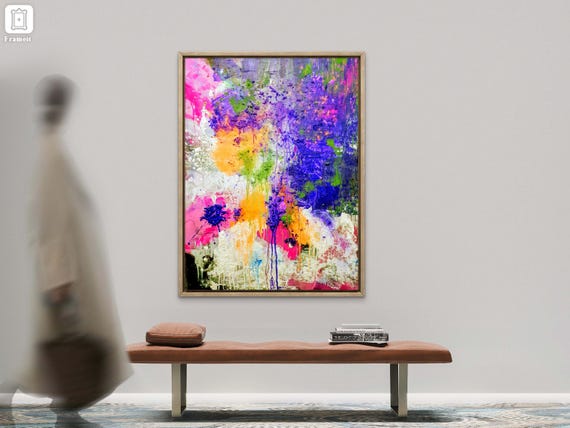 Vibrant Abstract Floral Wall Art, Colorful Dreamy Impressionist Print, Modern Surrealist Home Deco rposter