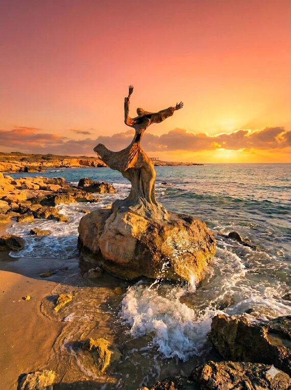 Movement Sculpture Fine Art Print: Coastal Sunset Seascape Wall Art