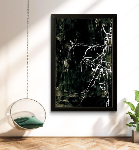 Minimalist Black and White Portrait Art Print - Modern Figurative Wall Art CANVAS