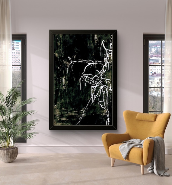 Minimalist Black and White Portrait Art Print - Modern Figurative Wall Art CANVAS