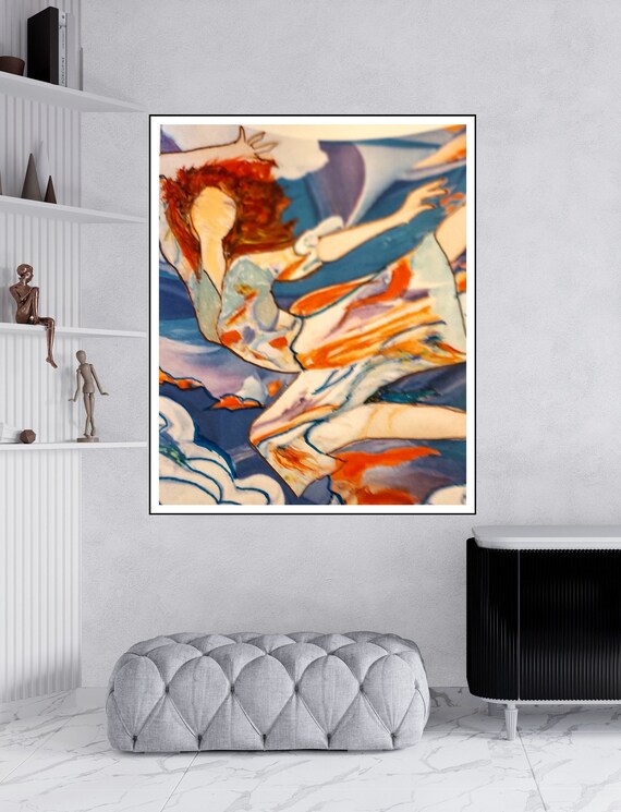 Dancing Woman Canvas Print Abstract Surrealist wall Art