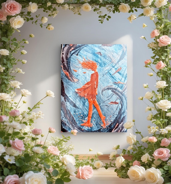 Expressive Figurative Fine Art Print, Bold Orange and Blue Decor wall art