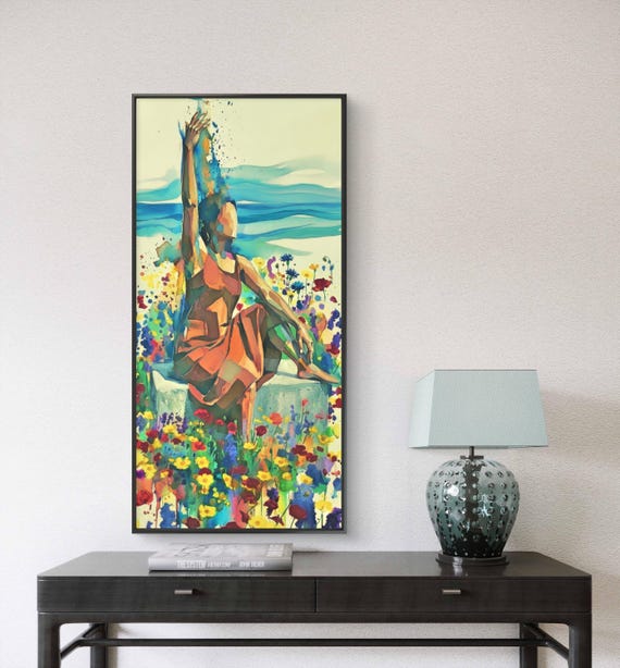 Abstract Floral Radiance – Vibrant Watercolor  CANVAS  Art Print