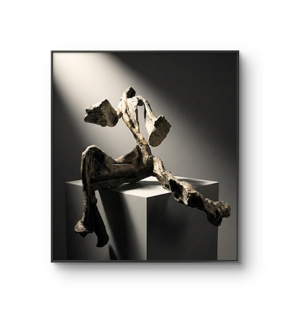 Dramatic Light and Shadow Monochrome Decor - Modern Zen Office Art