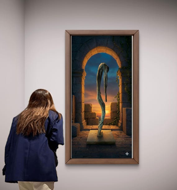 Ancient Archway Sculpture Print - Surreal Wall Art, Dreamlike Desert Landscape,
