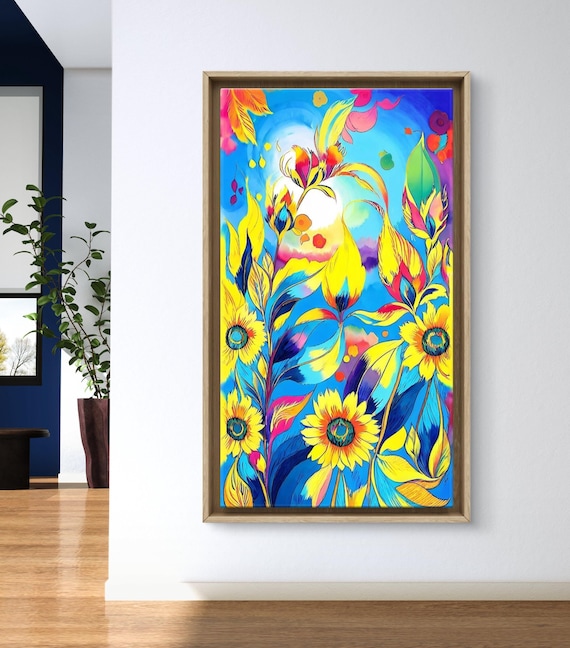 Dazies Abstract Acrylic Art on Silk Poster