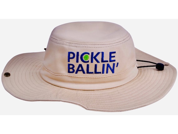 Pickleball Wide Brim Sun Hat - Pickle Ballin' Bucket Hat