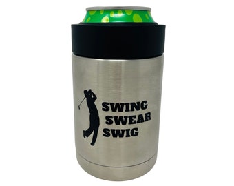 Funny Golf Gift - Stainless Steel Insulated Golf Can Cooler