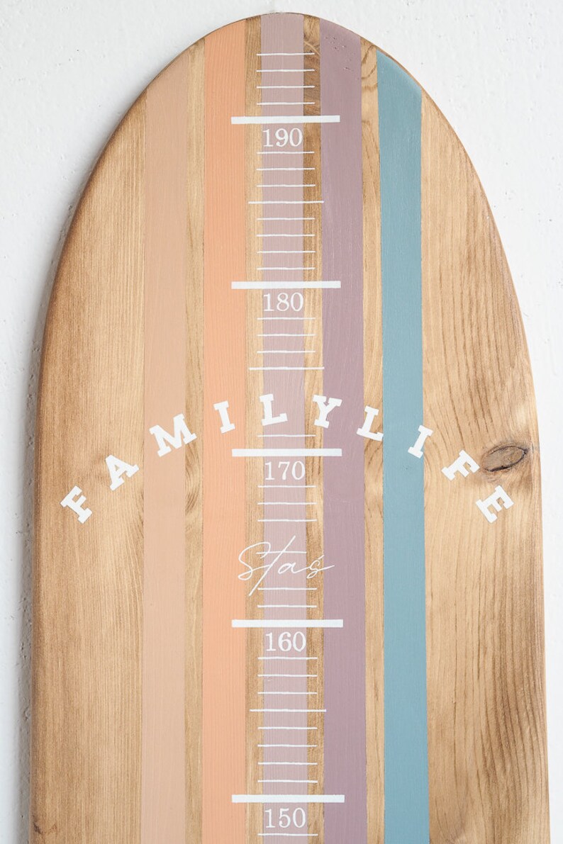 Surf Boared Ruler Handmade Surfboard Wooden Growth Chart: Family Life Height Ruler - Etsy