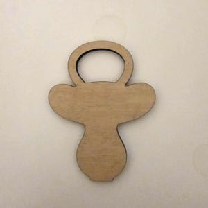 Pacifier Shape Wood Craft Cutout, Craft Supply, Unfinished Wood Blank, Laser Cut Shapes, DIY Embellishment, Ships Fast, Custom Size
