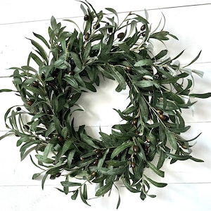 Olive Wreath for Front Door Home Decor,  Italy Inspired, Year Round Wreath - 23” inches in diameter
