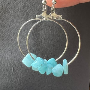 Aquamarine Chip Dangle Earrings
