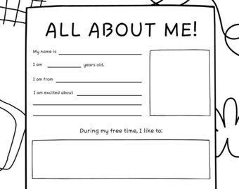 All About Me Worksheet - Etsy
