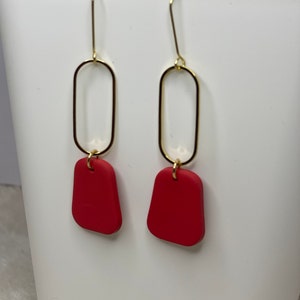 Red Gold Stylish Elegant Classy Soft Drop Earrings for parties
