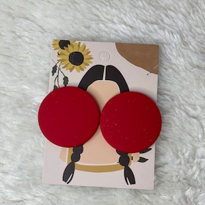Big Round Soft Elegant and Painted Classy Lightweight Stud Earrings