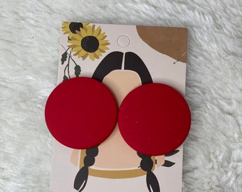 Big Round Soft Elegant and Painted Classy Lightweight Stud Earrings
