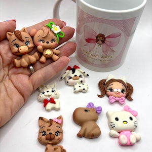 Zoo Mix Clay Dolls – DIY Bow Centers, Handmade Polymer Clay Charms, Hair Bow Supplies, Keychain Pendants, Craft Decoration