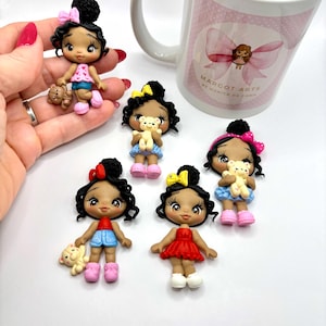 Beautiful Collection  Clay Doll – Handmade Bow Center, DIY Craft Embellishment, Polymer Clay Charm, Doll for Hair Accessories & Gifts