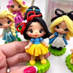 Princess Clay Dolls – Handmade Cake Topper, DIY Craft Embellishment, Polymer Clay Charm, Doll for Hair Accessories & Gifts
