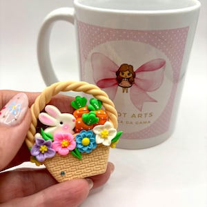 Easter 4 Clay Dolls – Handmade Bow Center, DIY Craft Embellishment, Polymer Clay Charm, Doll for Hair Accessories & Gifts