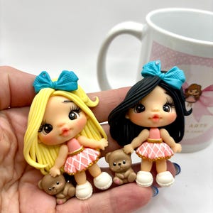 Beautiful Collection Clay Doll – Handmade Bow Center, DIY Craft Charm, Polymer Clay Miniature, Party Favor, Cute Doll for Bows & Decorations