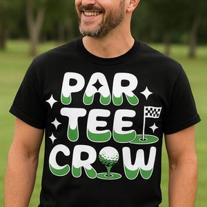 Par Tee Crew Golf T-Shirt – Funny Golf Lover Shirt, Retro Golf Party Tee for Golfers, Golf Tournament & Team Matching Outfit