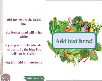 Grey - 13 EDITABLE Recipe Dividers PDF, A4, Clean, Sheet, Binder Insert