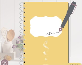 Yellow - 25 Recipe Covers, Editable or Fully Designed for Recipe Books, PDF, A4, Binder Insert