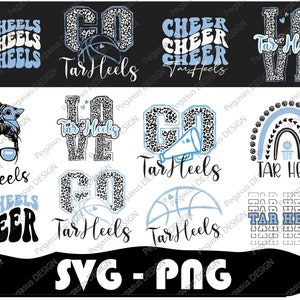 Tar Heels Svg, Tar Heels Basketball PNG, Lot Tar Heels, Basket-ball universitaire, Svg mascotte, Pom-pom girl png, Camée, Repasser À Repasser