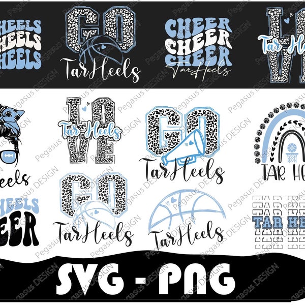 Tar Heels Svg, Tar Heels Basketball Png, Tar Heels Bundle, College Basketball, Mascot Svg, Cheerleader Png, Cameo, Iron On